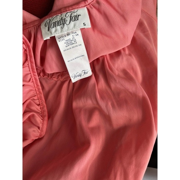 Vtg Vanity Fair short Nightgown Sleeveless Nylon Bright Hot Pink Size Small - Picture 5 of 5